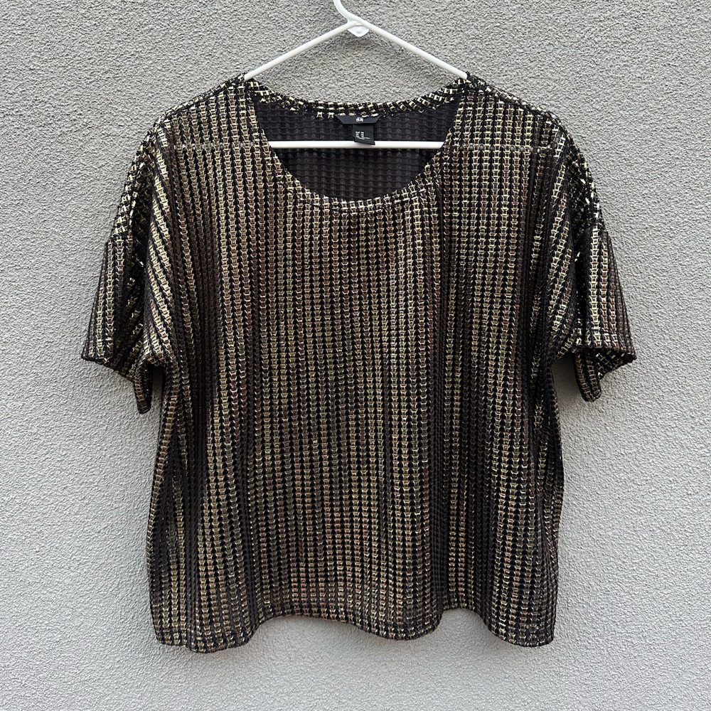 H&M Gold Mesh Going Out Top